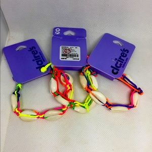 Lot of 3 Cowrie Shell Adjustable Bracelets